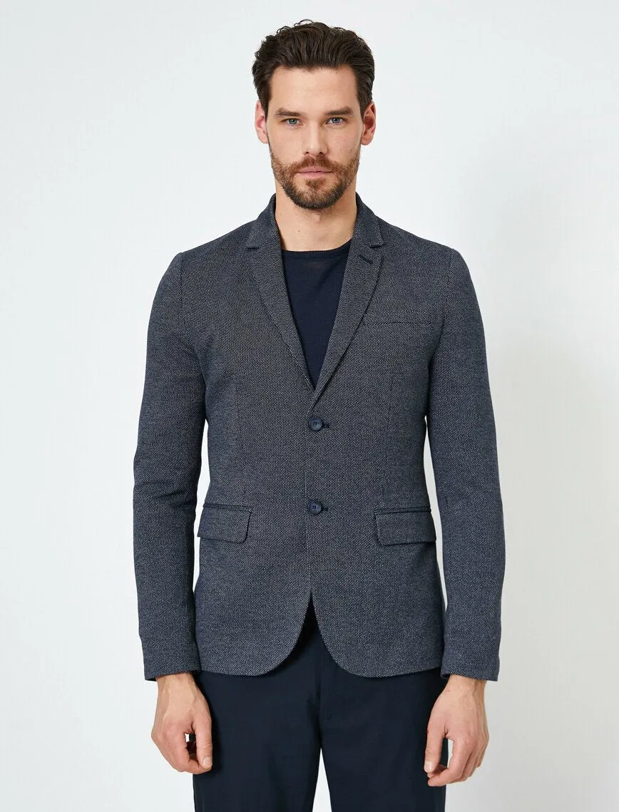 17509 Blue Two Button Jacket
