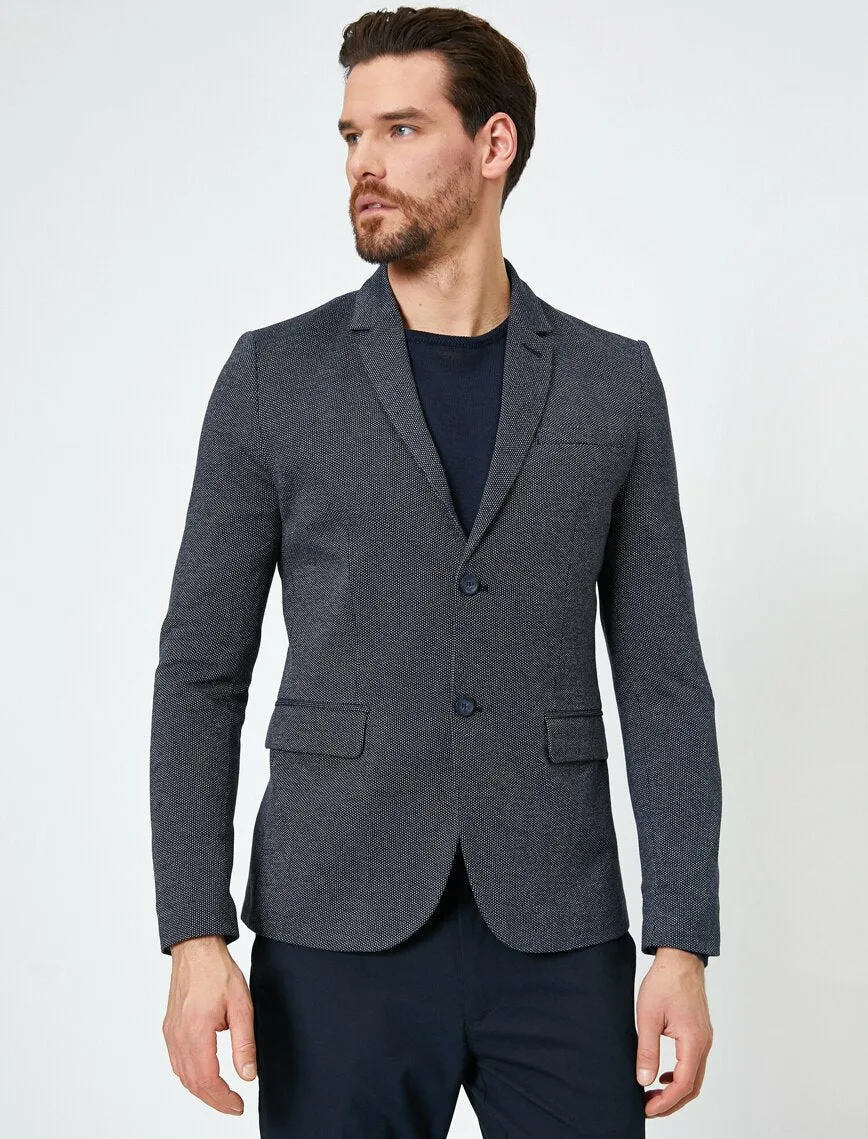 17509 Blue Two Button Jacket