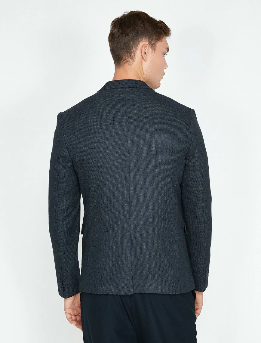 17513 Navy Pocket Detailed Jacket