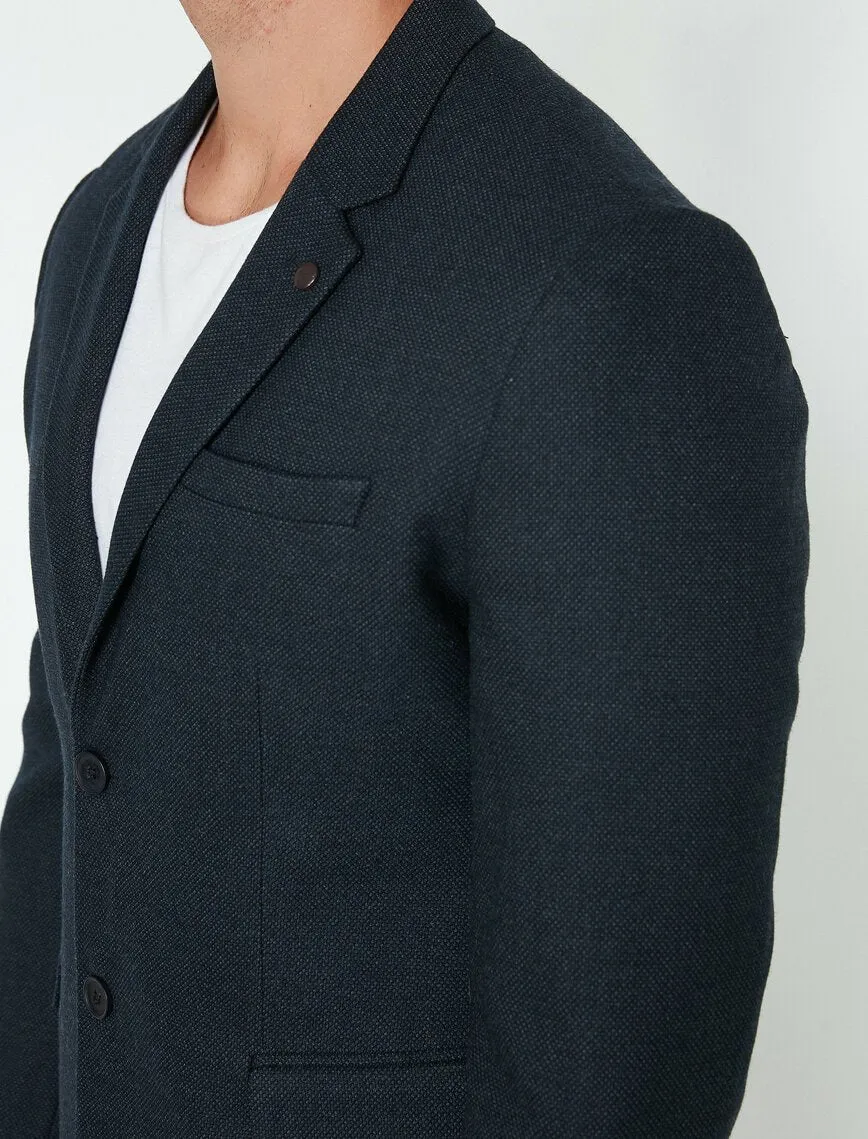 17513 Navy Pocket Detailed Jacket
