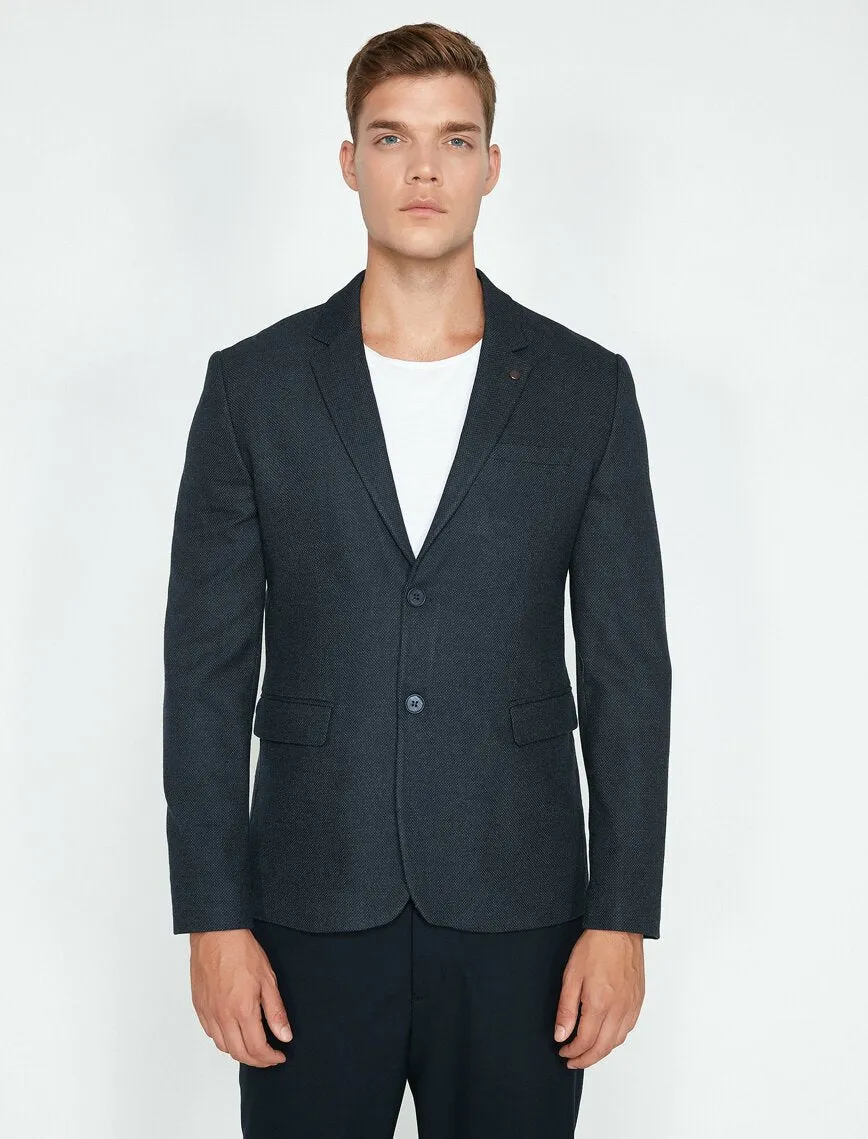 17513 Navy Pocket Detailed Jacket
