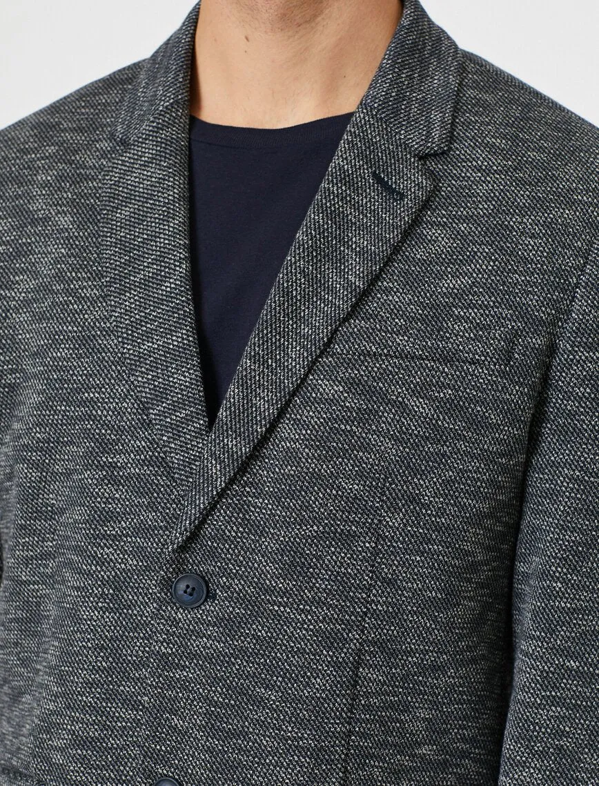 17520 Navy Button Detailed Jacket