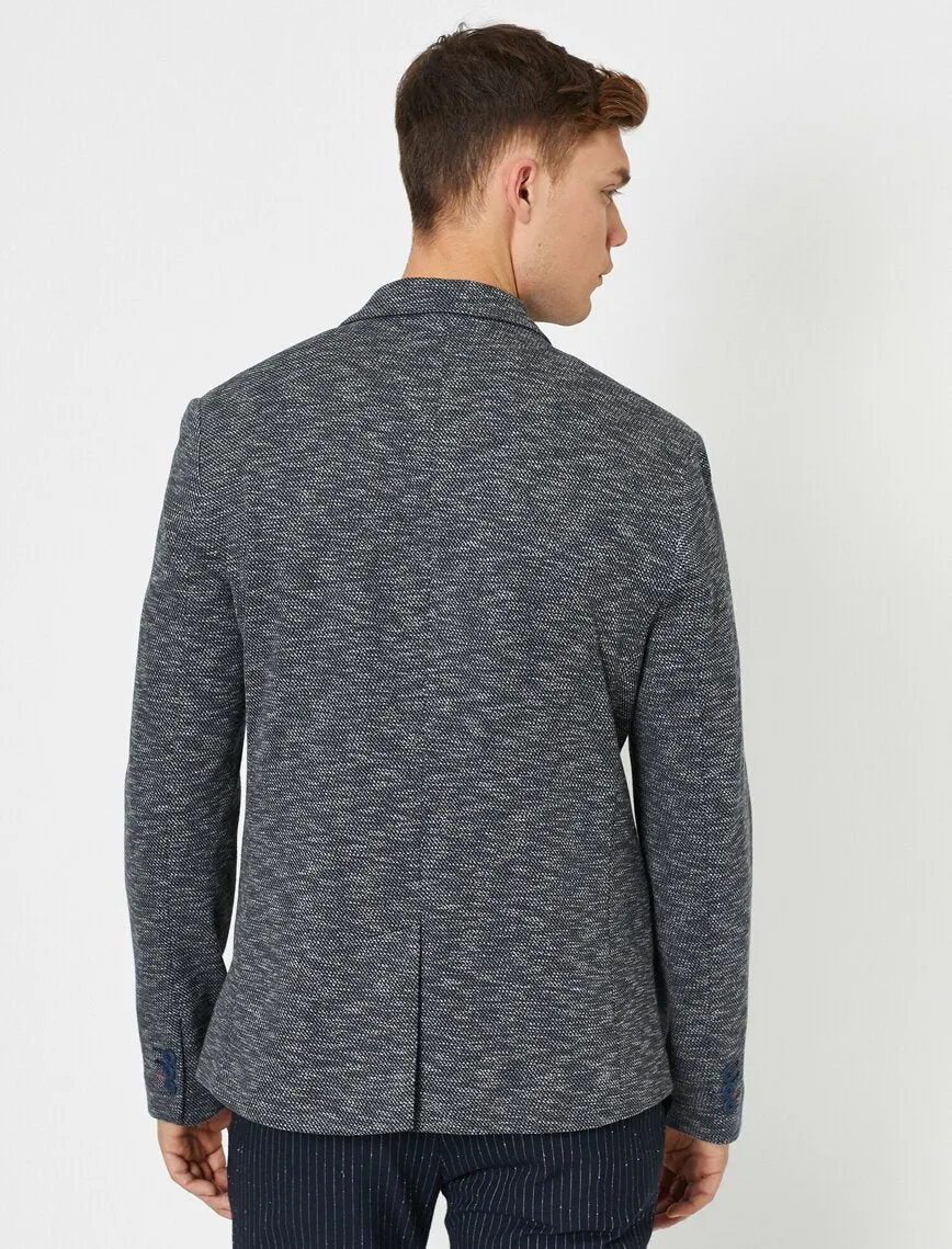 17520 Navy Button Detailed Jacket