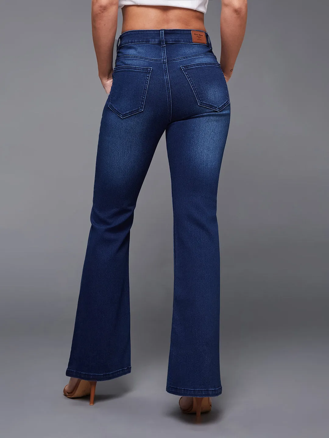 24/7 Comfort Y2K Vintage Timeless Navy Blue Mid Rise Stretchable Bootcut Denim Jeans