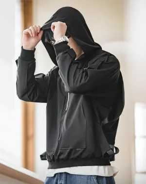 American Casual Half Zipper Function Hooded Men's Sweater