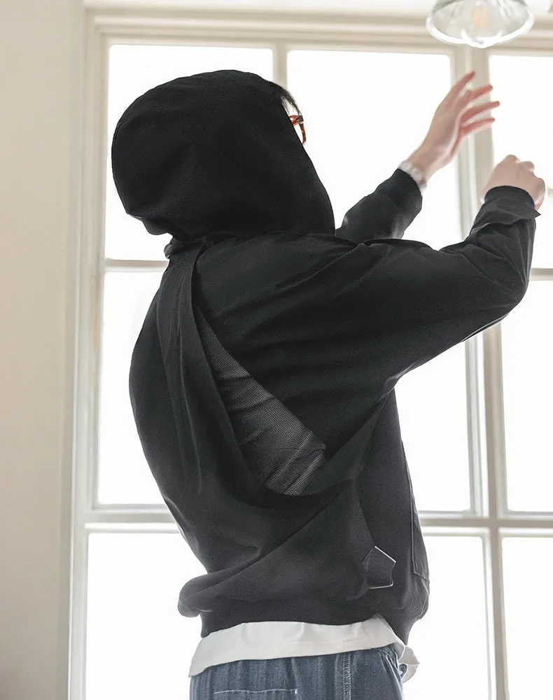 American Casual Half Zipper Function Hooded Men's Sweater