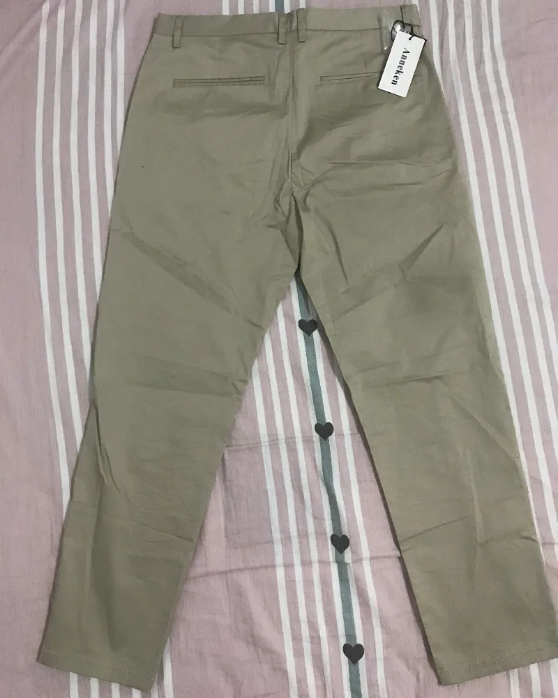 Anneken Men's  Stretch Relaxed Fit Flat Front Pant