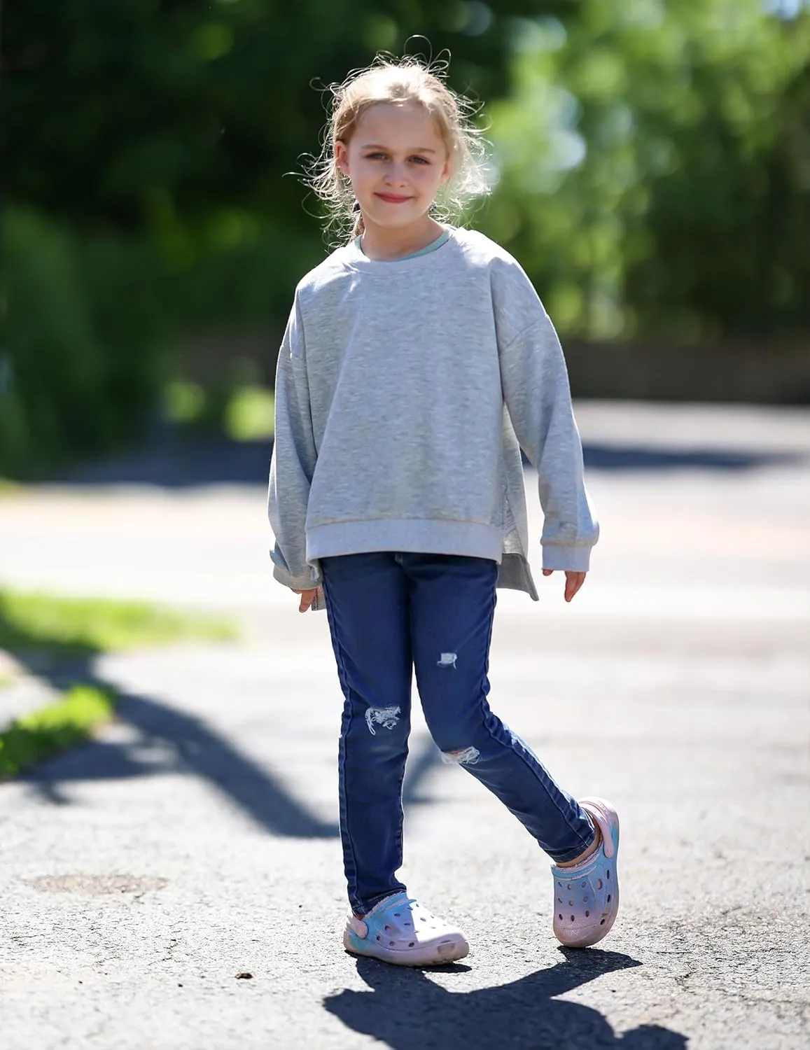 Arshiner Girls Crewneck Sweatshirt Long Sleeve Pullover Tops 5-14 Years