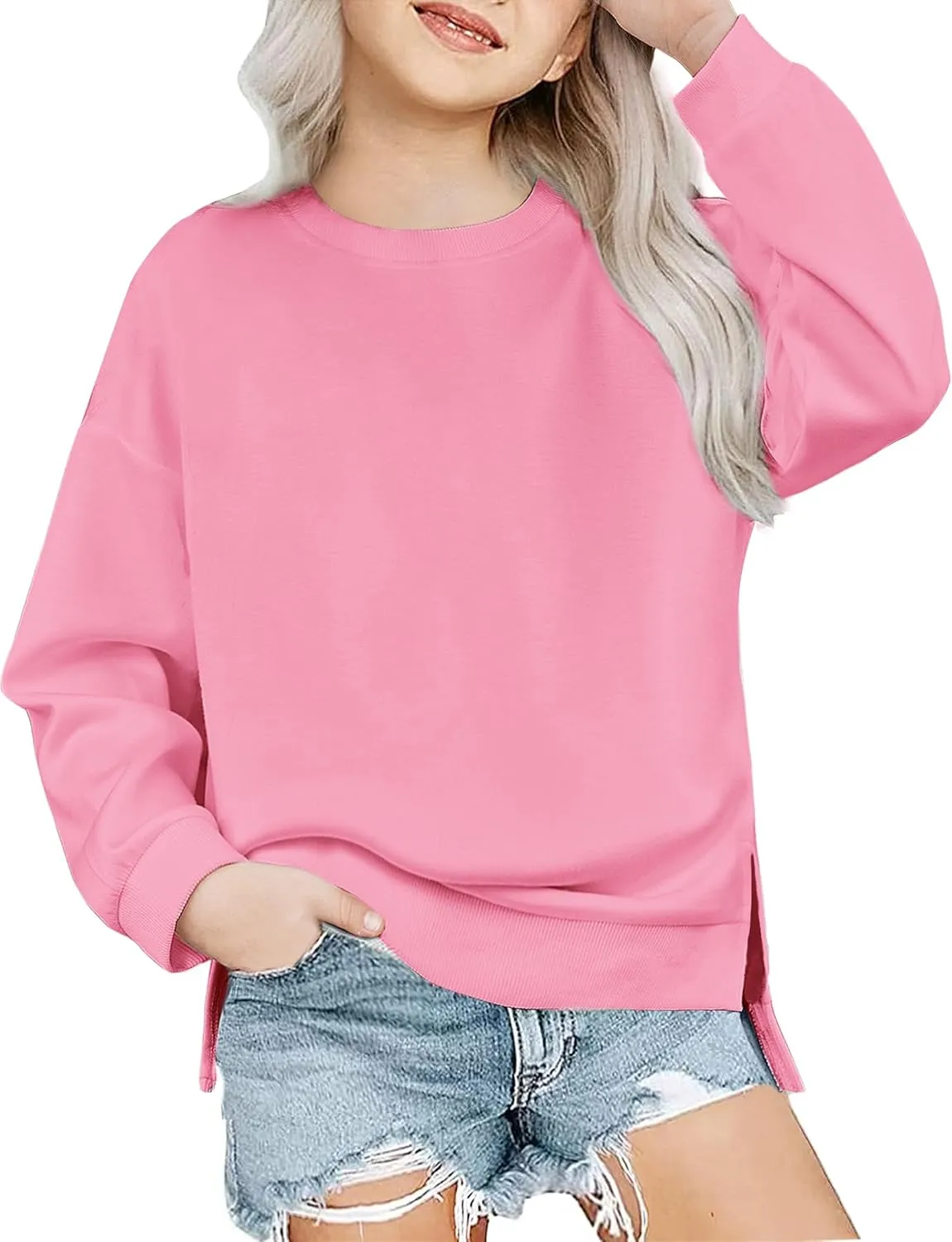 Arshiner Girls Crewneck Sweatshirt Long Sleeve Pullover Tops 5-14 Years