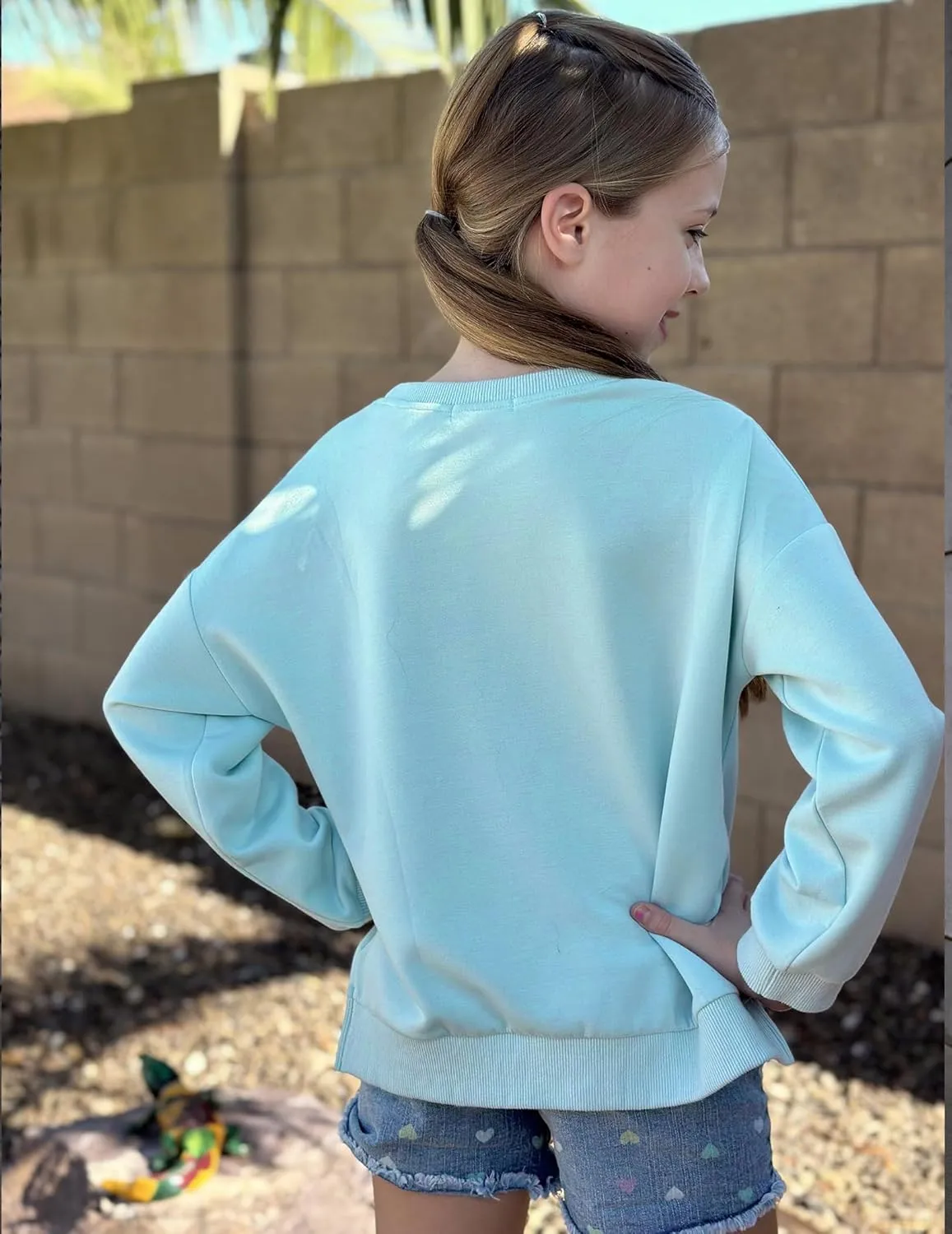 Arshiner Girls Crewneck Sweatshirt Long Sleeve Pullover Tops 5-14 Years