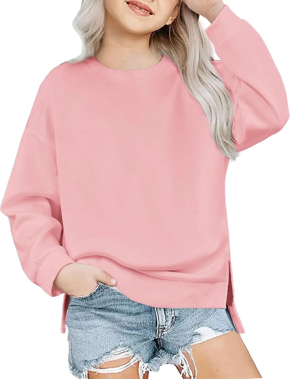 Arshiner Girls Crewneck Sweatshirt Long Sleeve Pullover Tops 5-14 Years