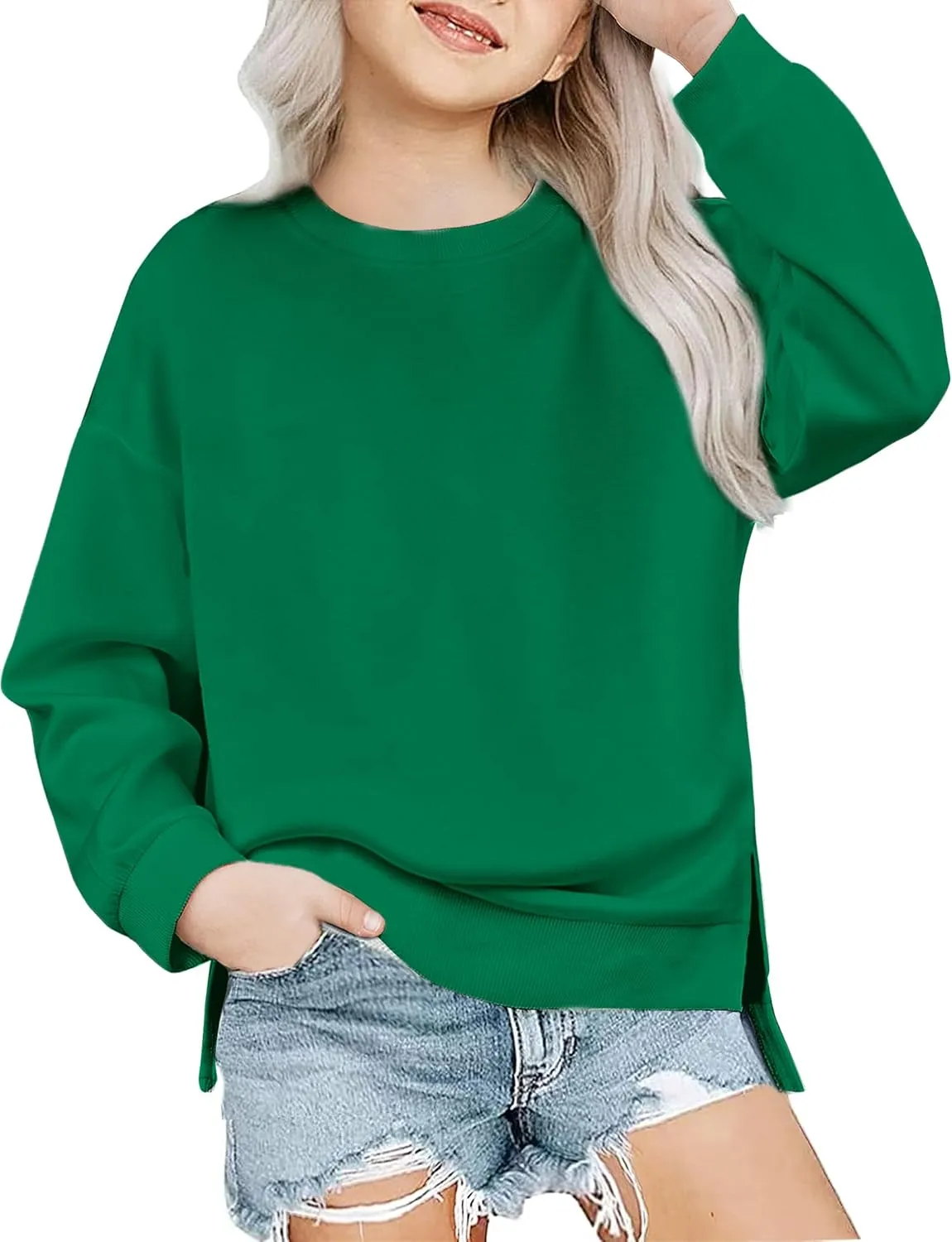 Arshiner Girls Crewneck Sweatshirt Long Sleeve Pullover Tops 5-14 Years