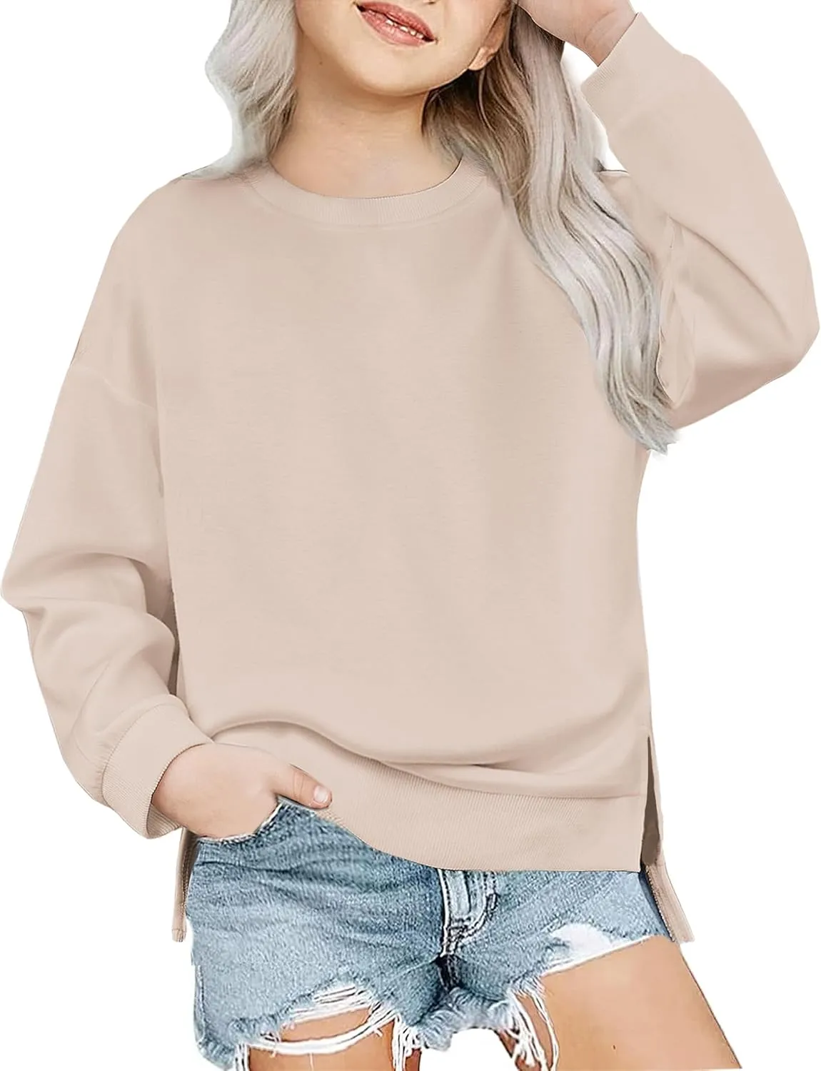 Arshiner Girls Crewneck Sweatshirt Long Sleeve Pullover Tops 5-14 Years