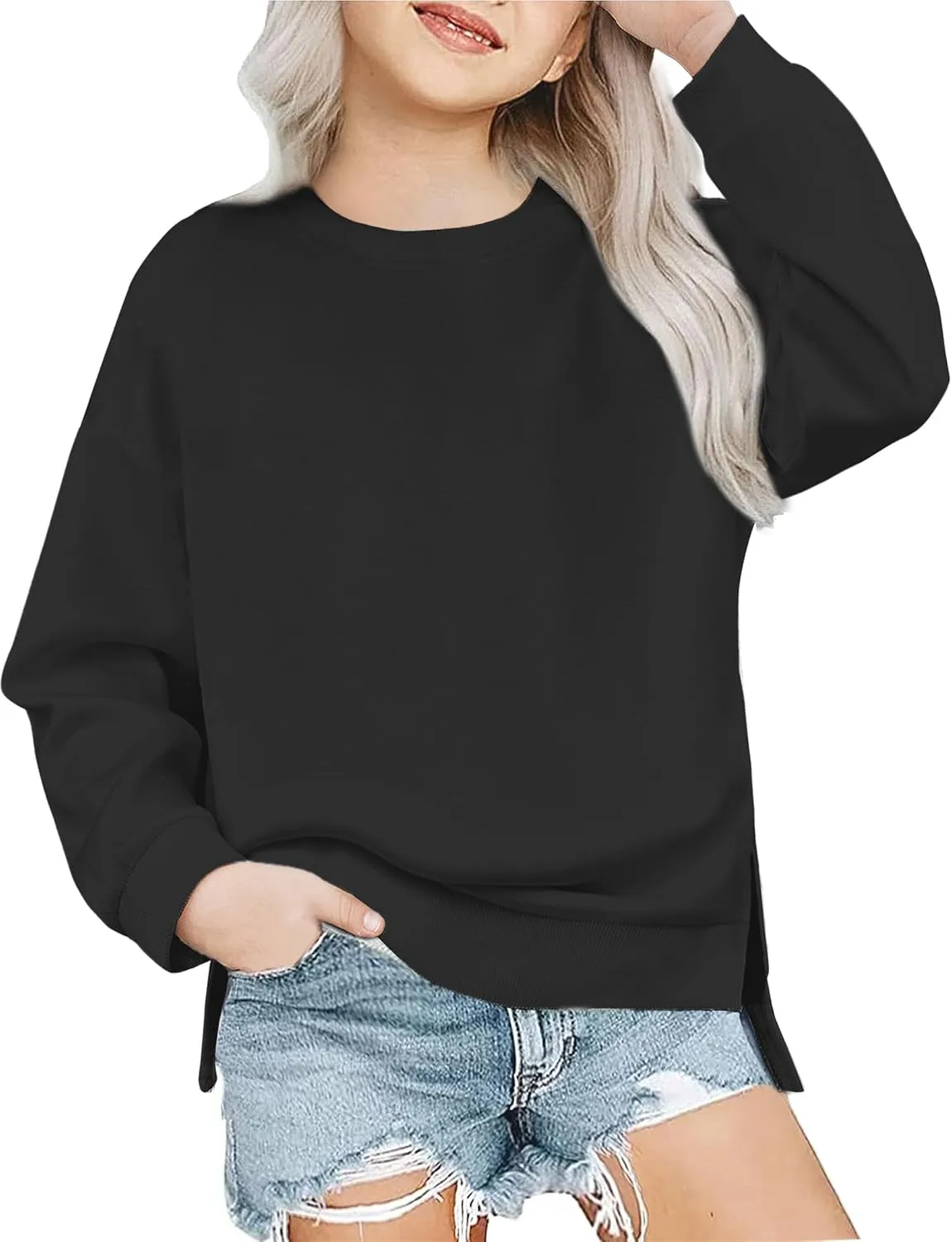 Arshiner Girls Crewneck Sweatshirt Long Sleeve Pullover Tops 5-14 Years