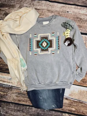 Aztec Mineral Sweatshirt - Grey