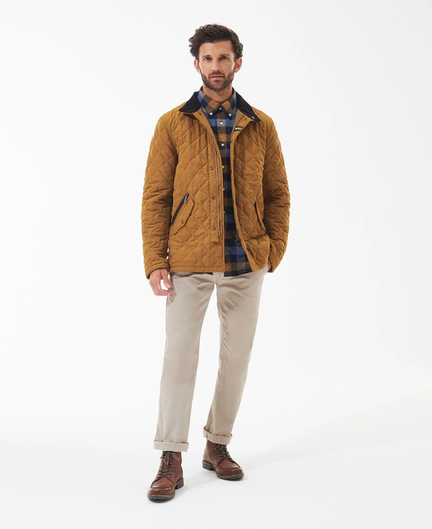 Barbour Shoveler Quilt Jacket in Washed Ochre