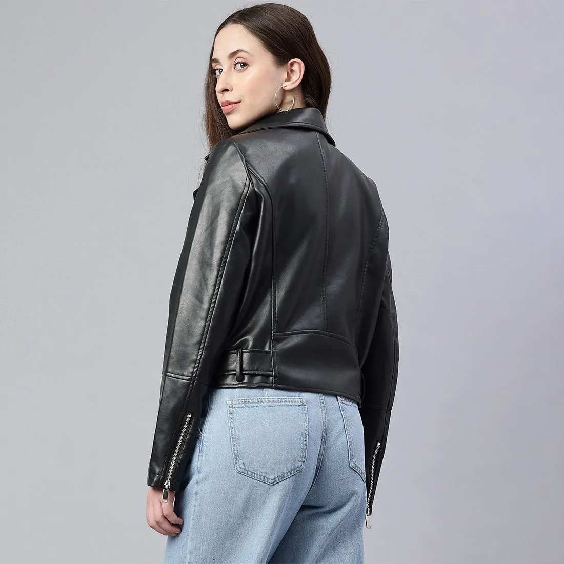 Belted Biker Jacket