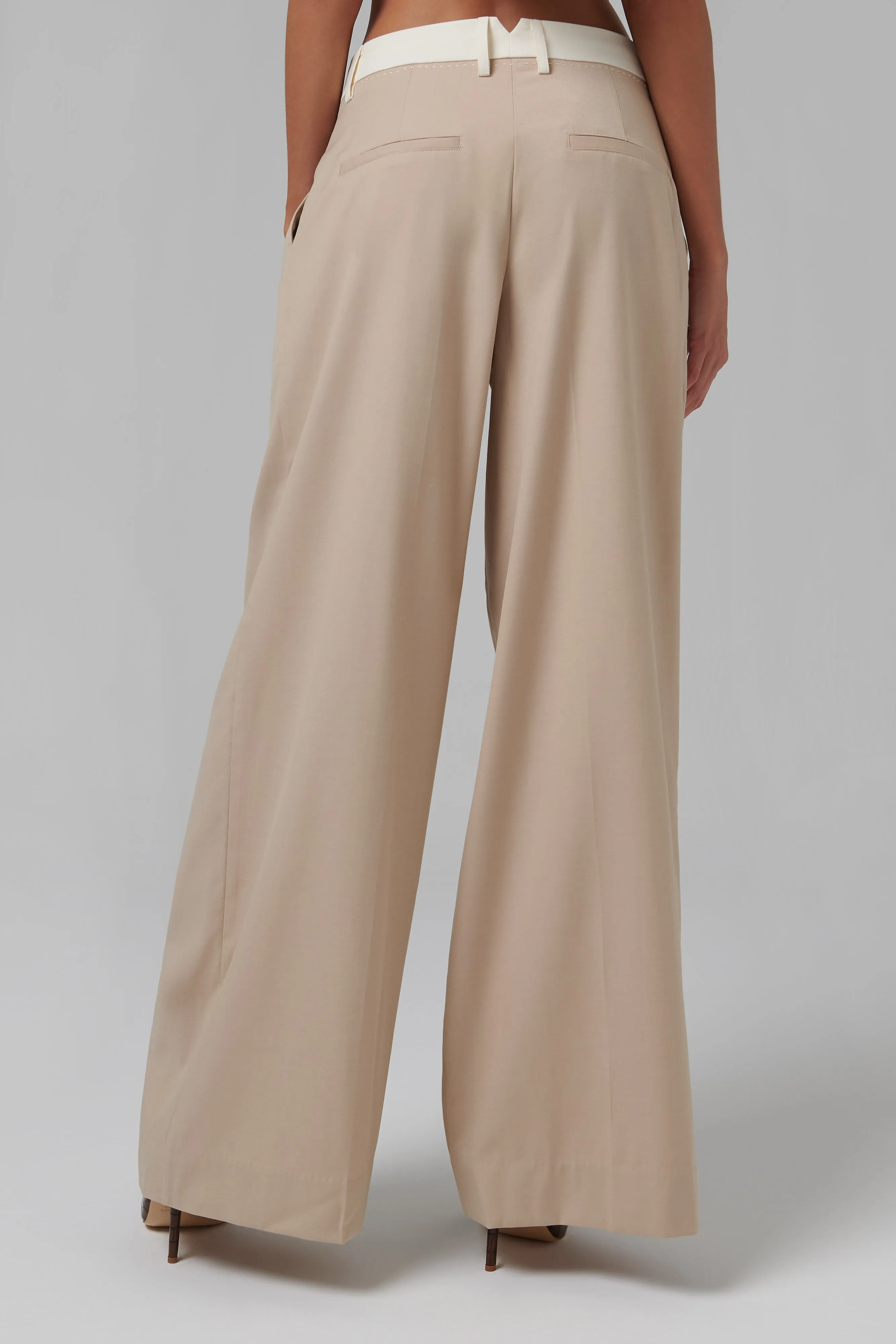 Bi-Color Wide Leg Pants