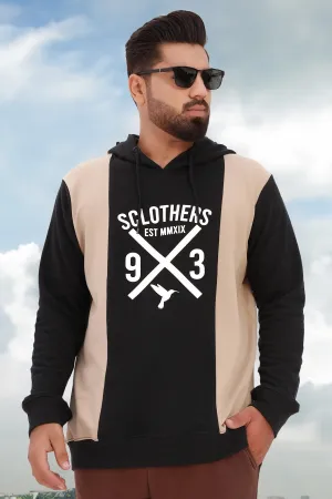 Black & Taupe Graphic Hoodie (Plus Size) - W22 -  MH0051P