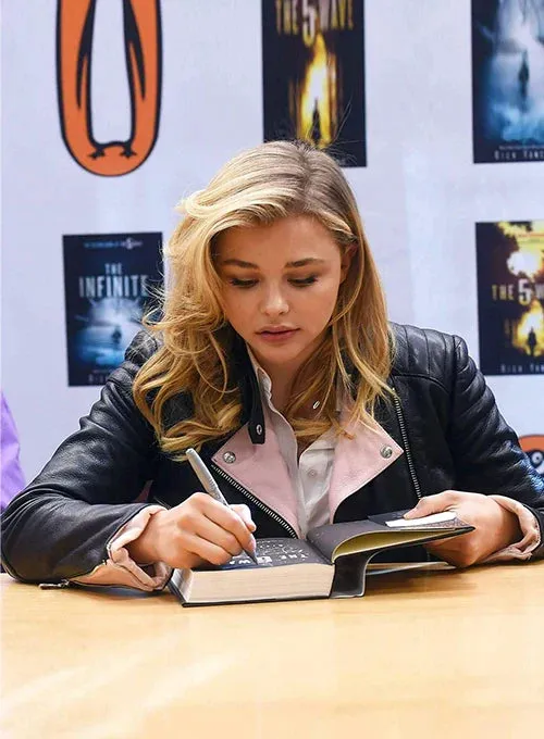 Black Stylish Leather Jacket Worn By Chloe Grace Moretz