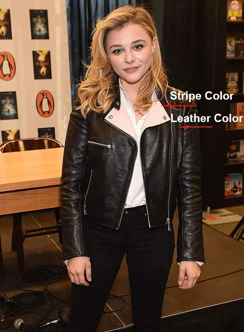 Black Stylish Leather Jacket Worn By Chloe Grace Moretz