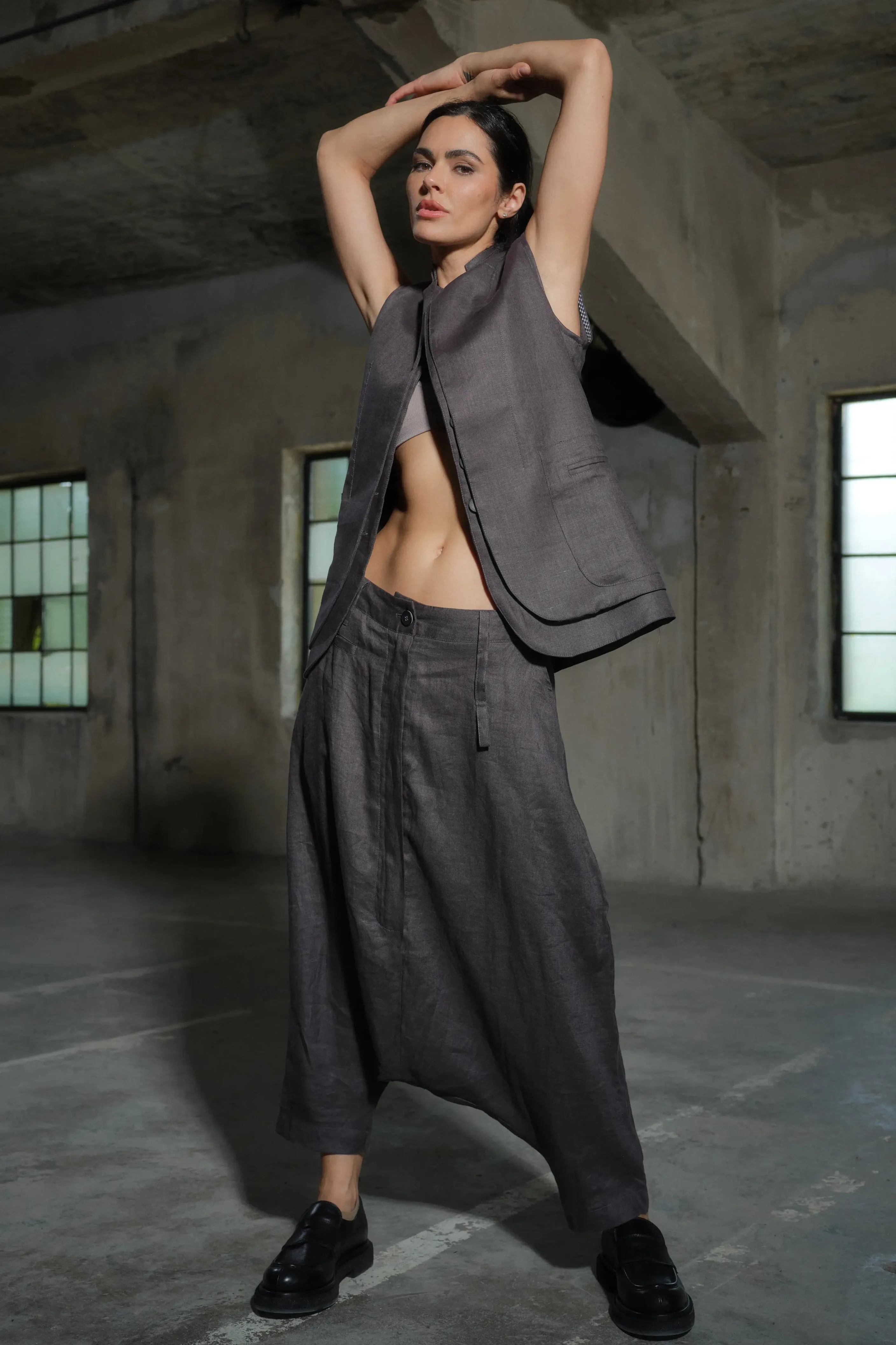 Boho Linen Harem Pants for Women