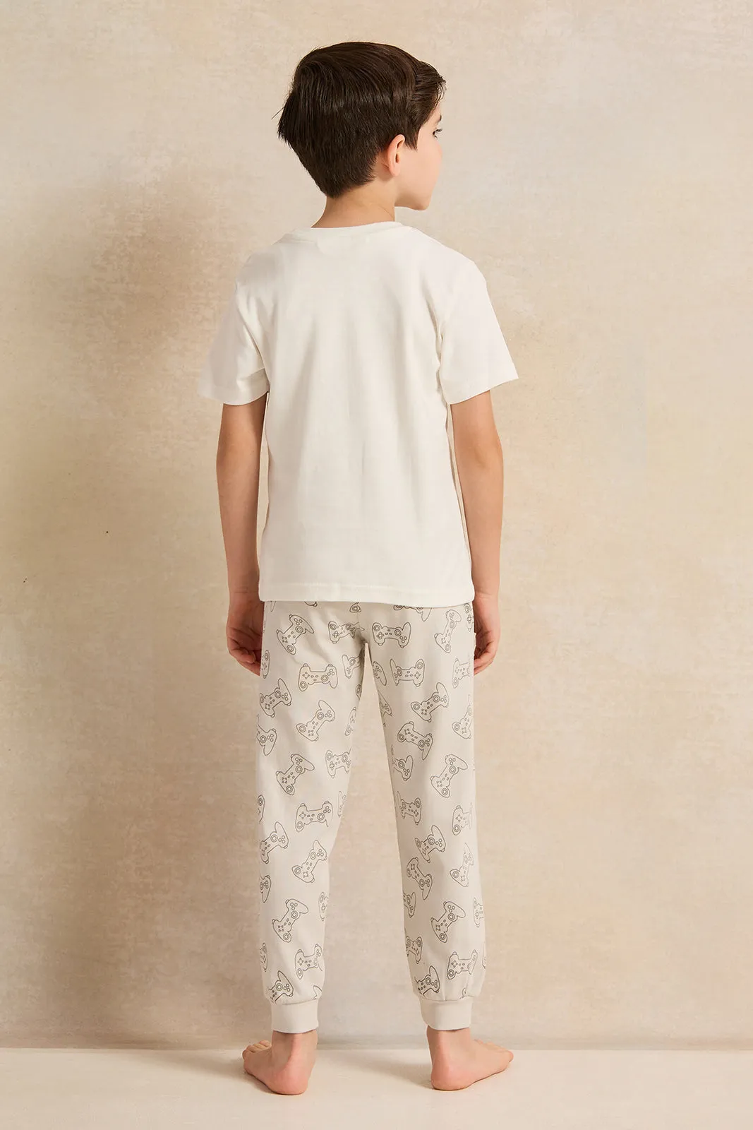 Boys Grey Print T-Shirt