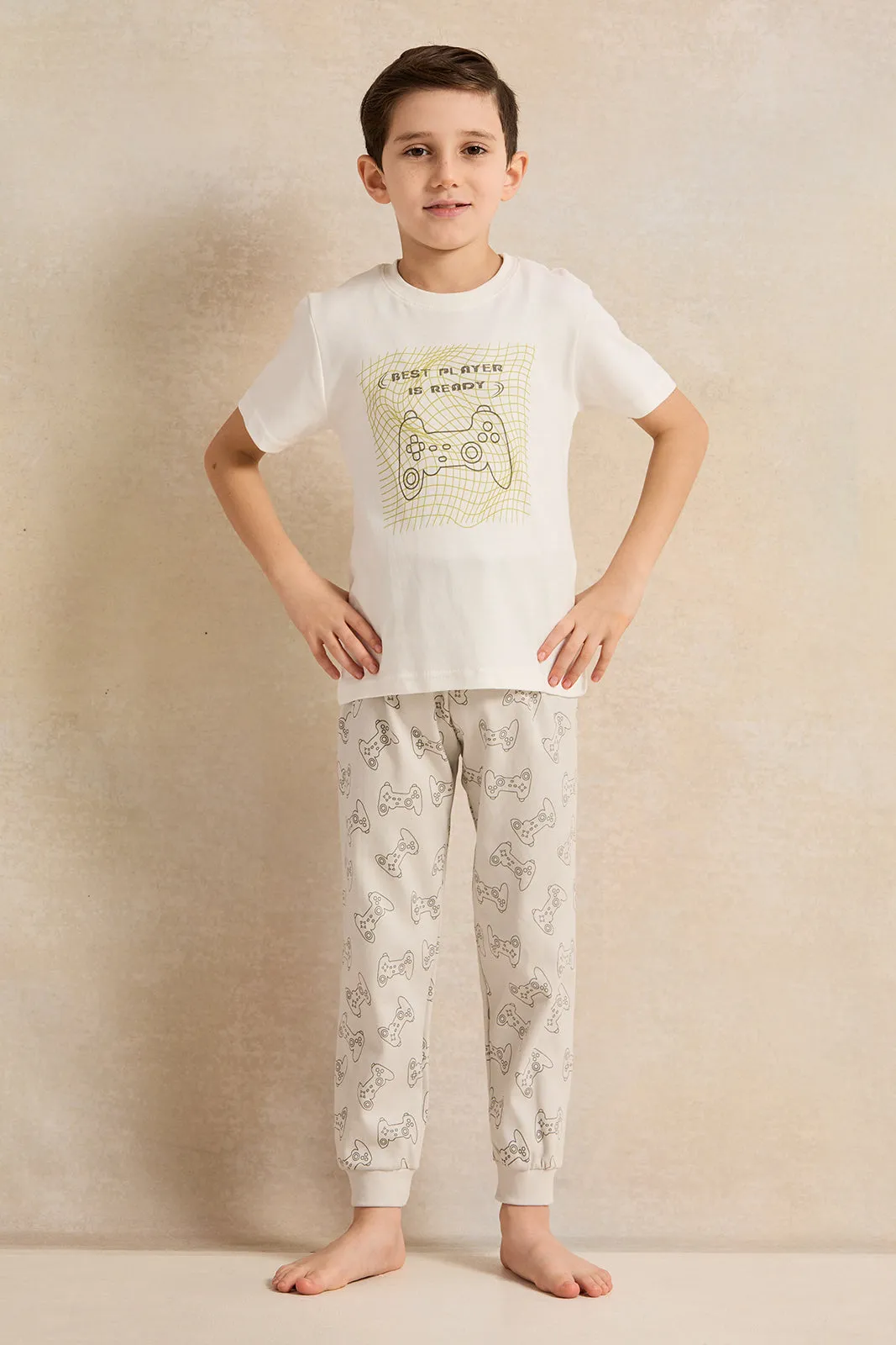 Boys Grey Print T-Shirt