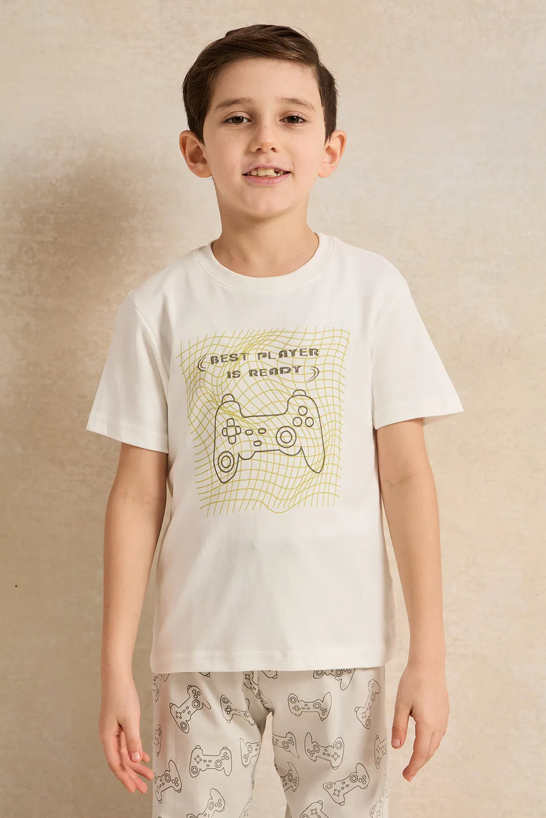 Boys Grey Print T-Shirt