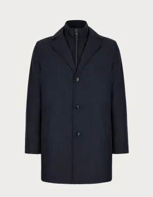 CANALI - Dark Blue Car Coat In Technical Fabric O10466-SG02321-301