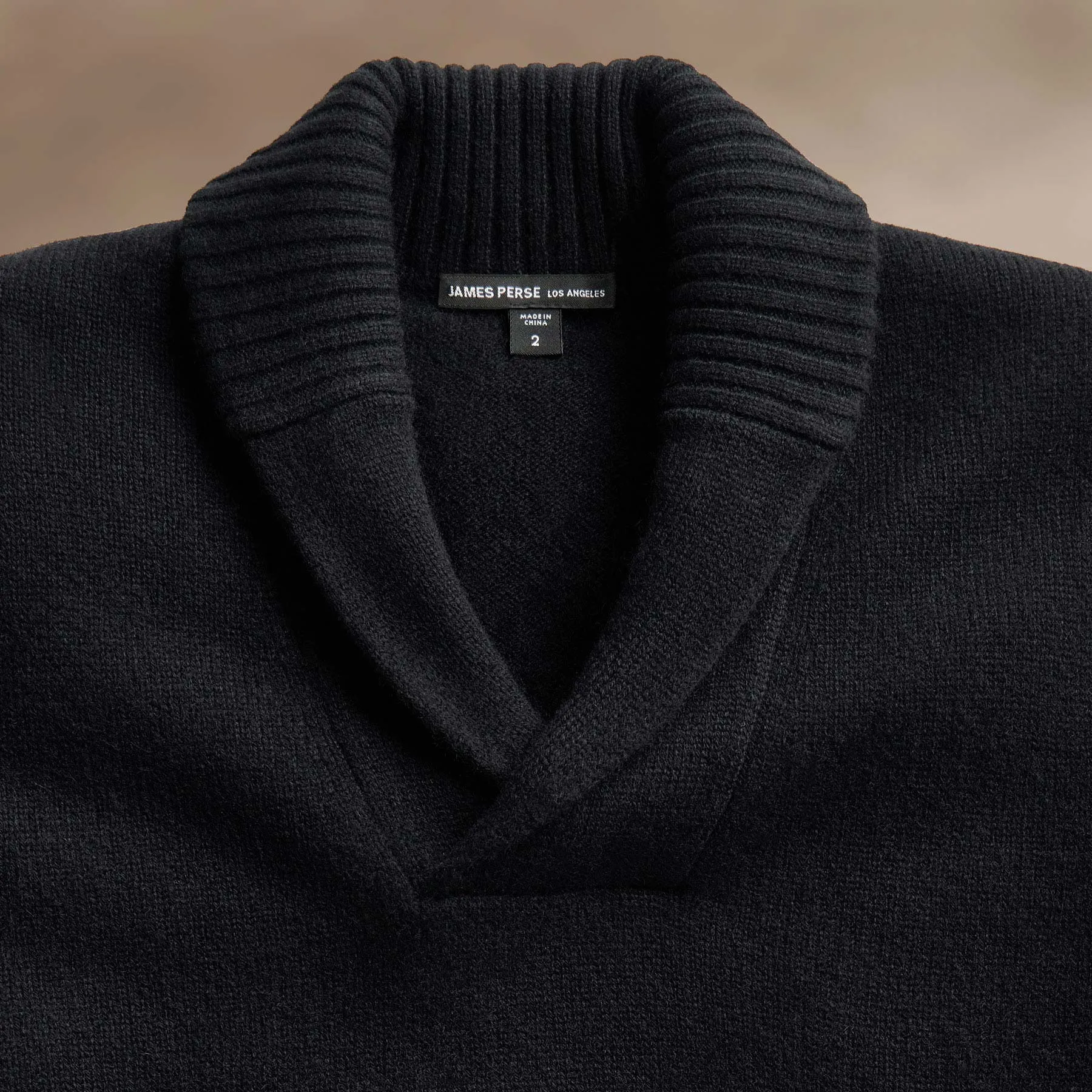 Cashmere Shawl Collar Pullover - Black
