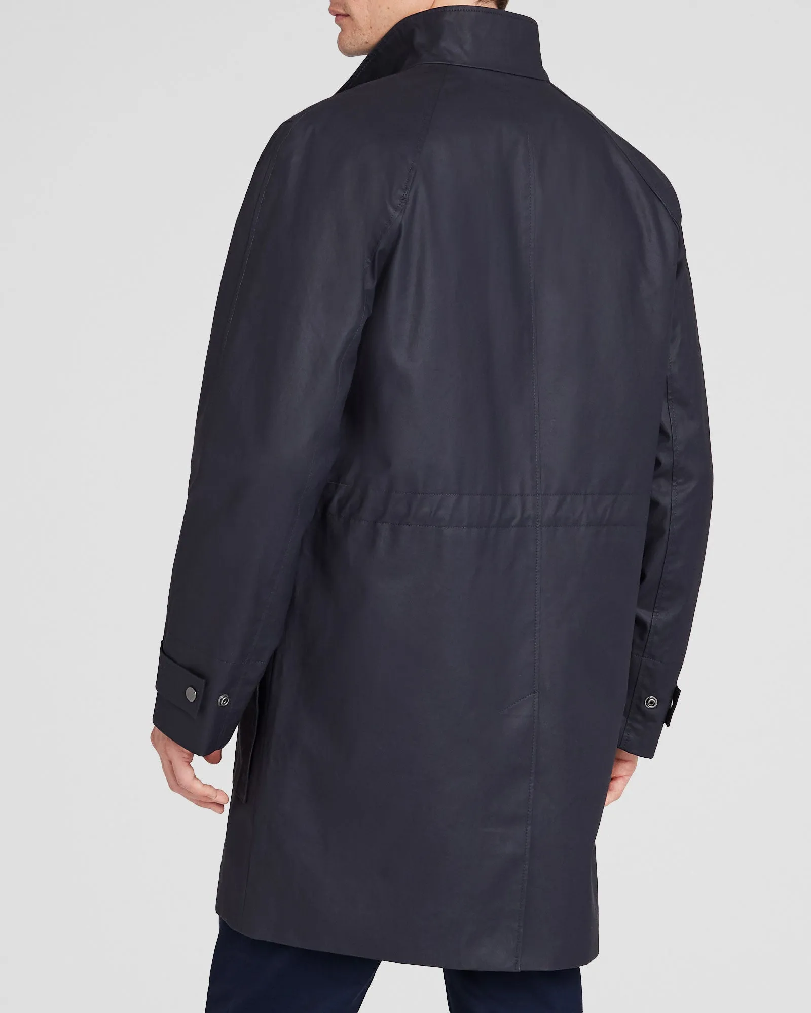 Casual Waxed-Cotton Mac Coat