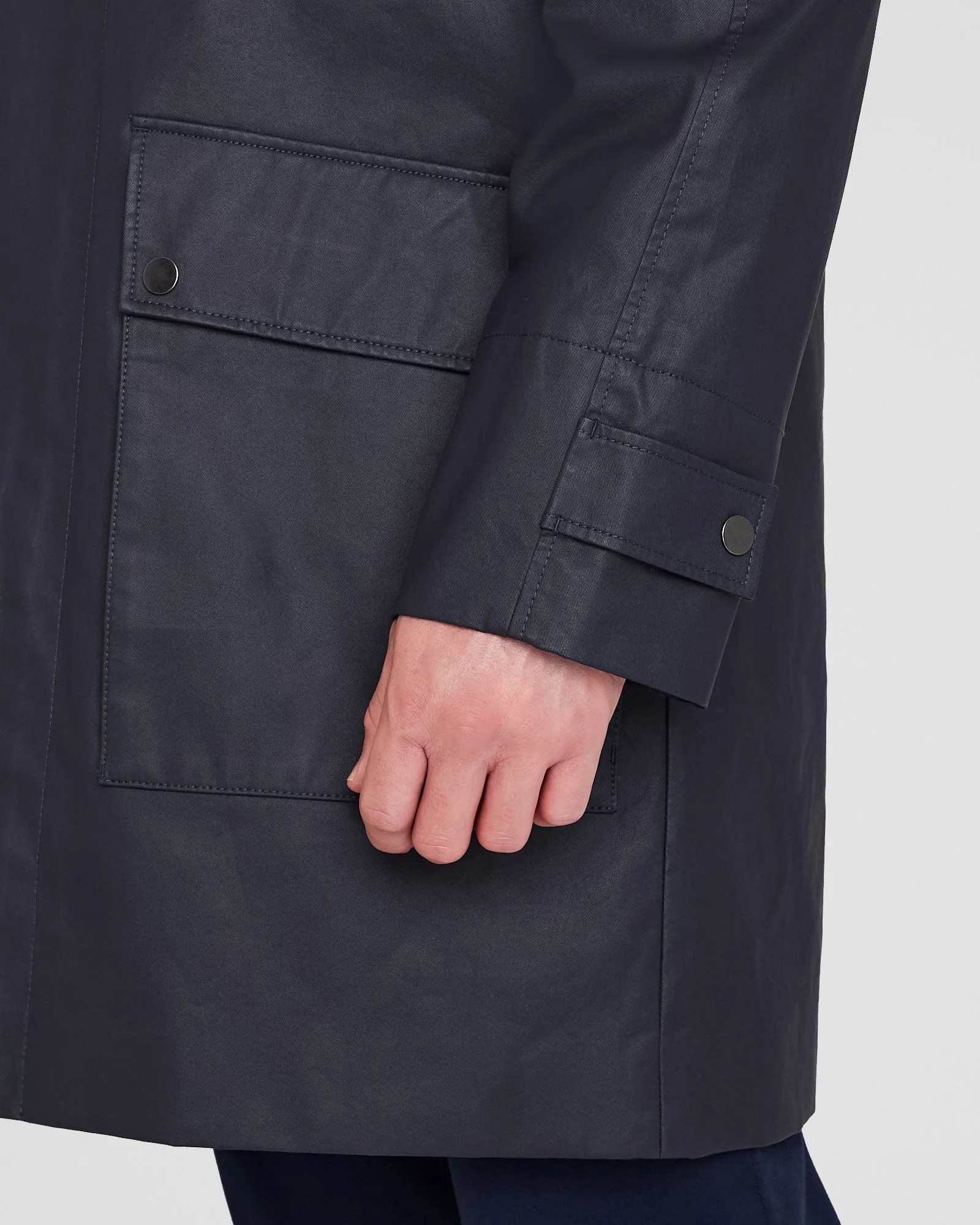 Casual Waxed-Cotton Mac Coat