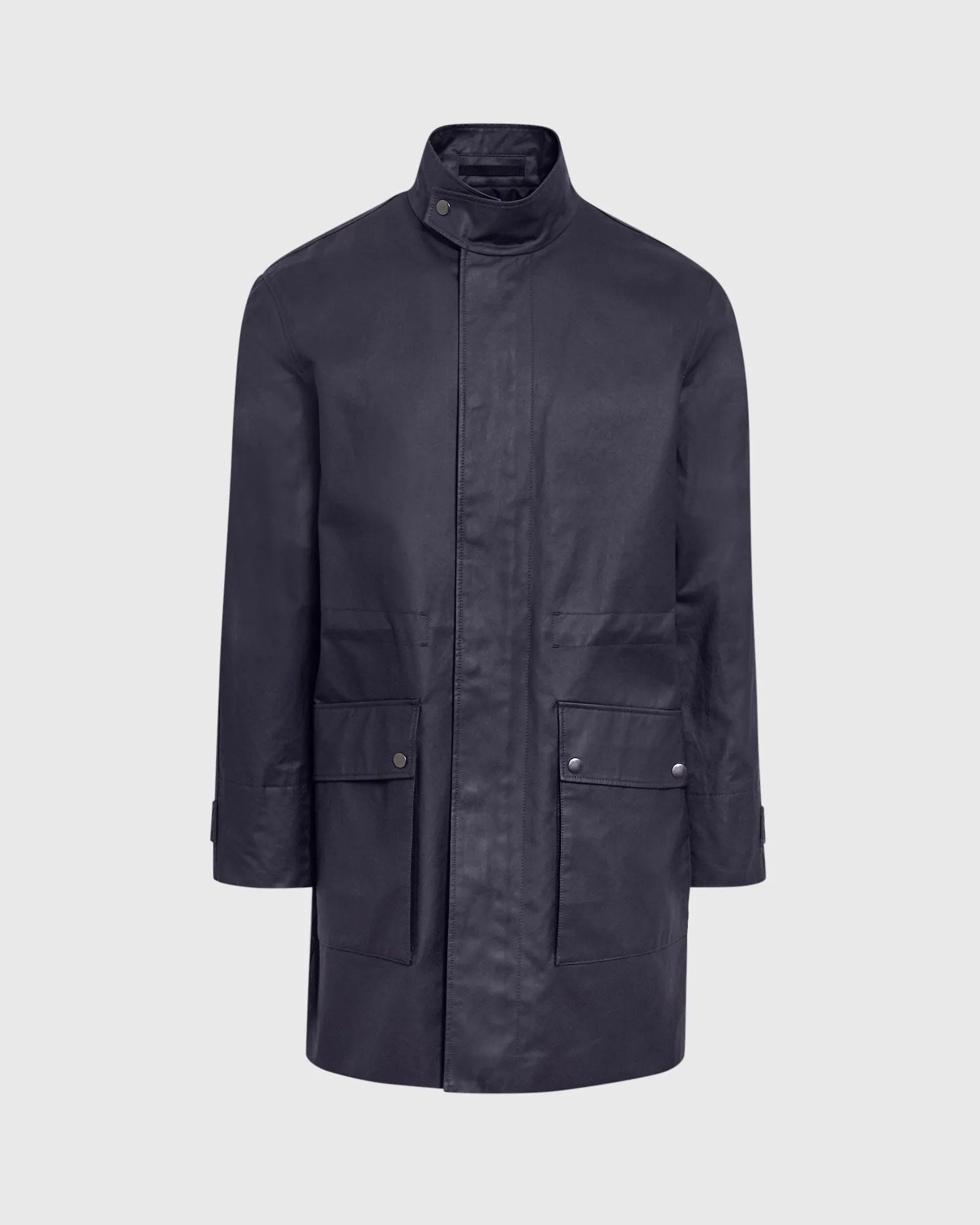 Casual Waxed-Cotton Mac Coat
