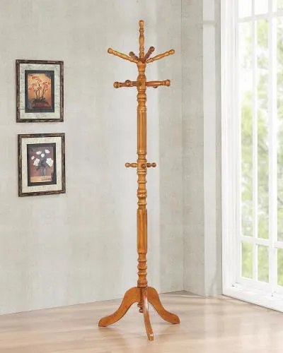 Coat Rack w/ Spinning Top - Dark Walnut Finish
