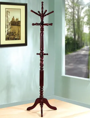 Coat Rack w/ Spinning Top - Dark Walnut Finish