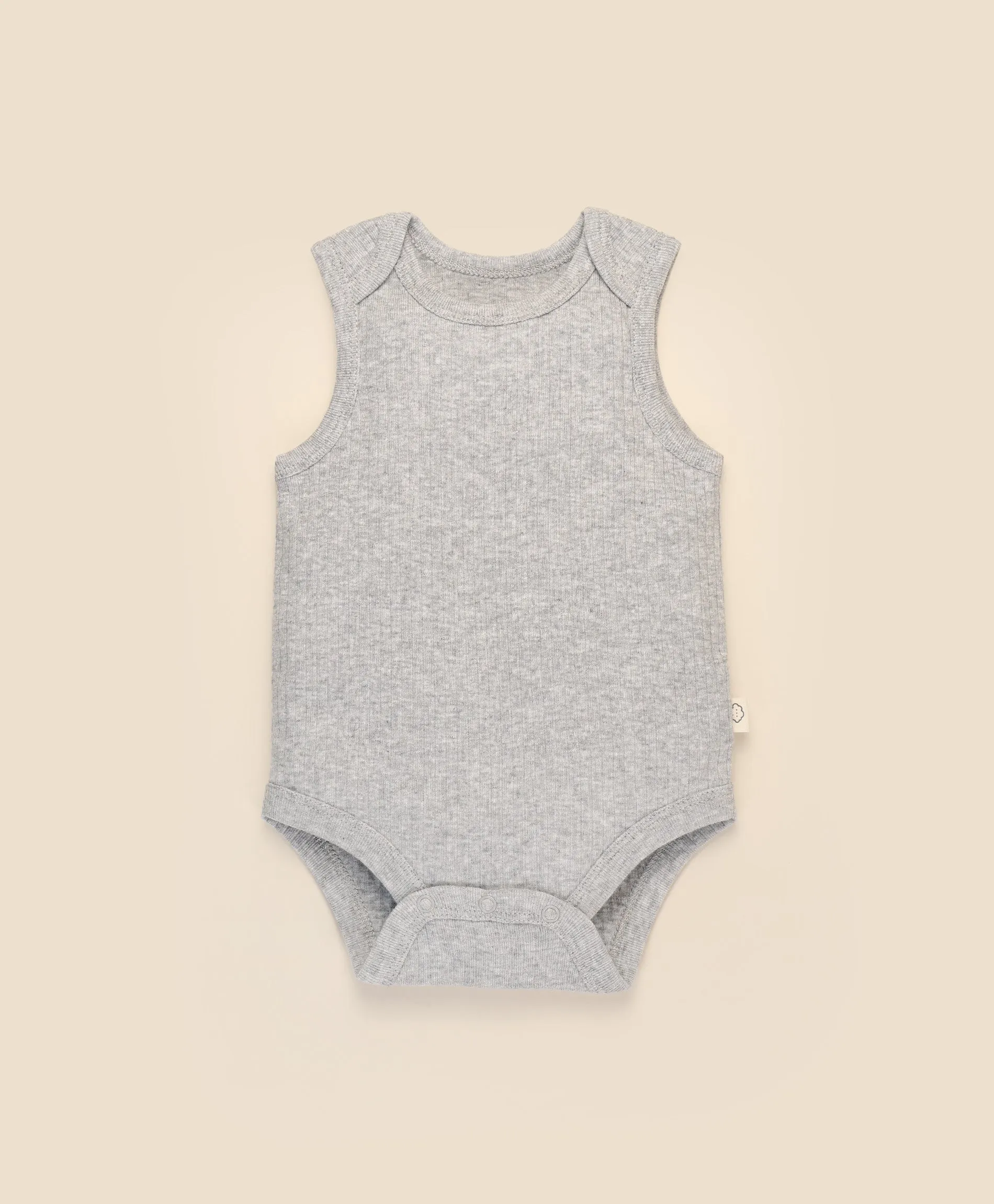 Comfy baby singlet bodysuit - Heather grey