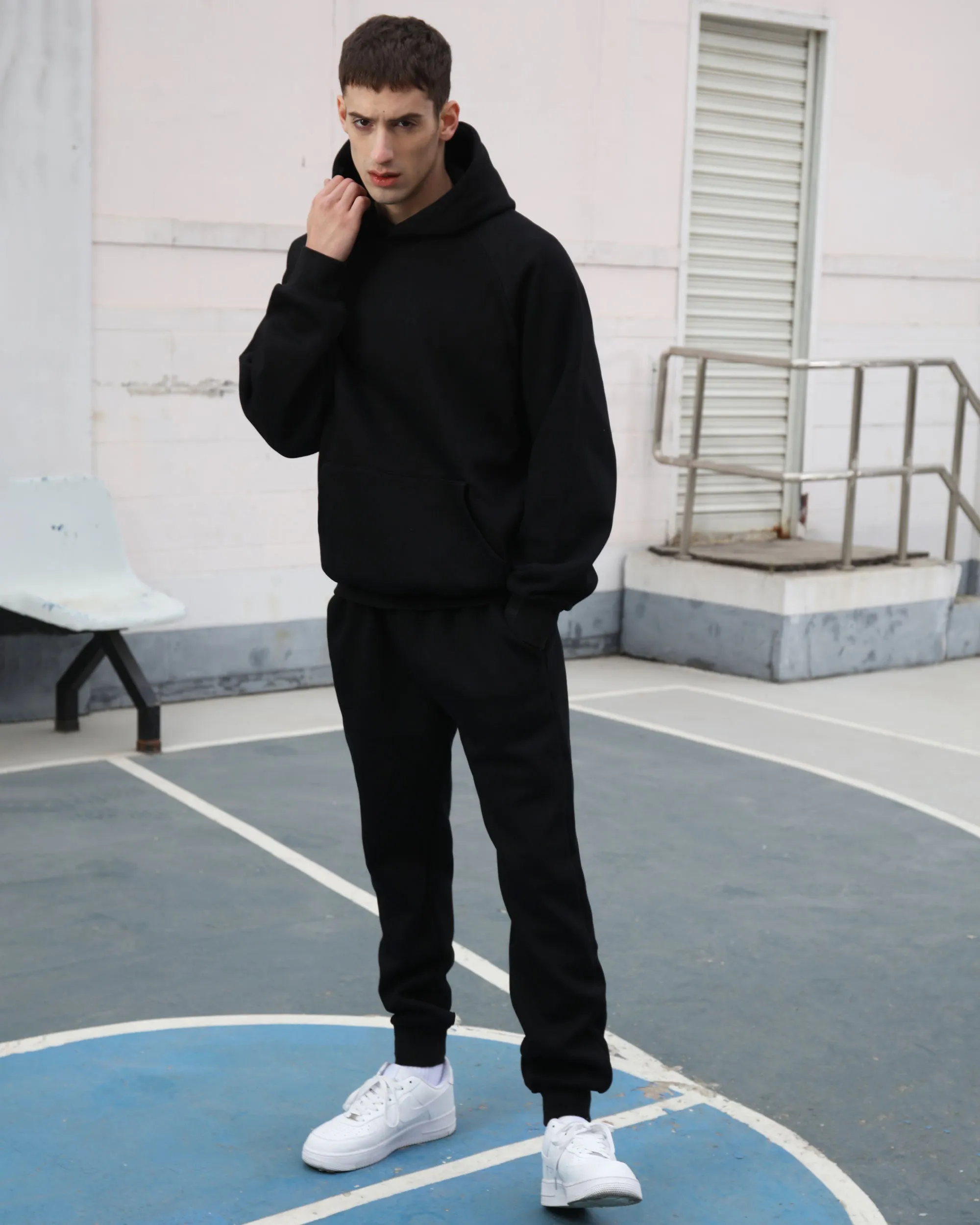 Effortless Style Hoodie & Jogger Set Black
