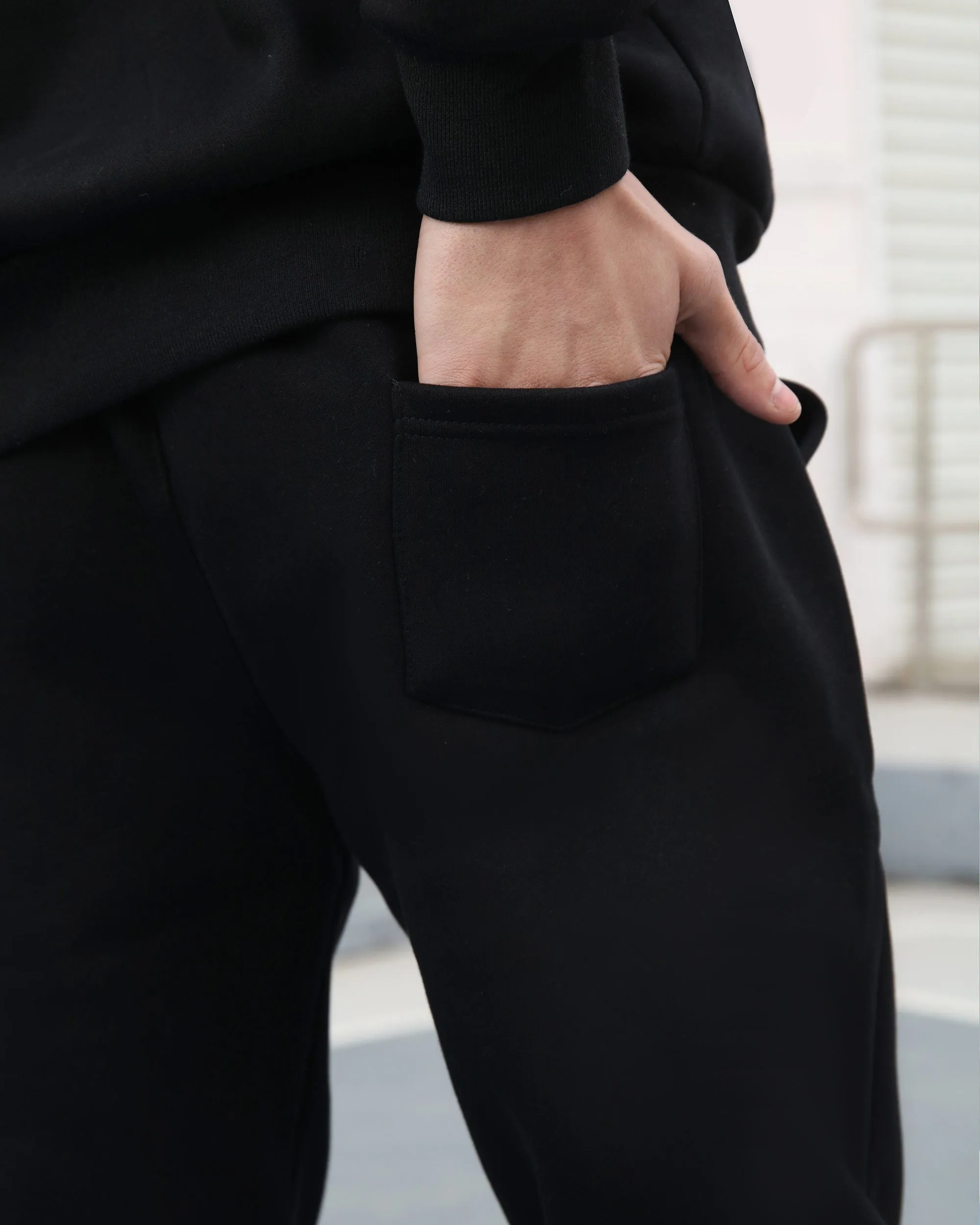 Effortless Style Hoodie & Jogger Set Black