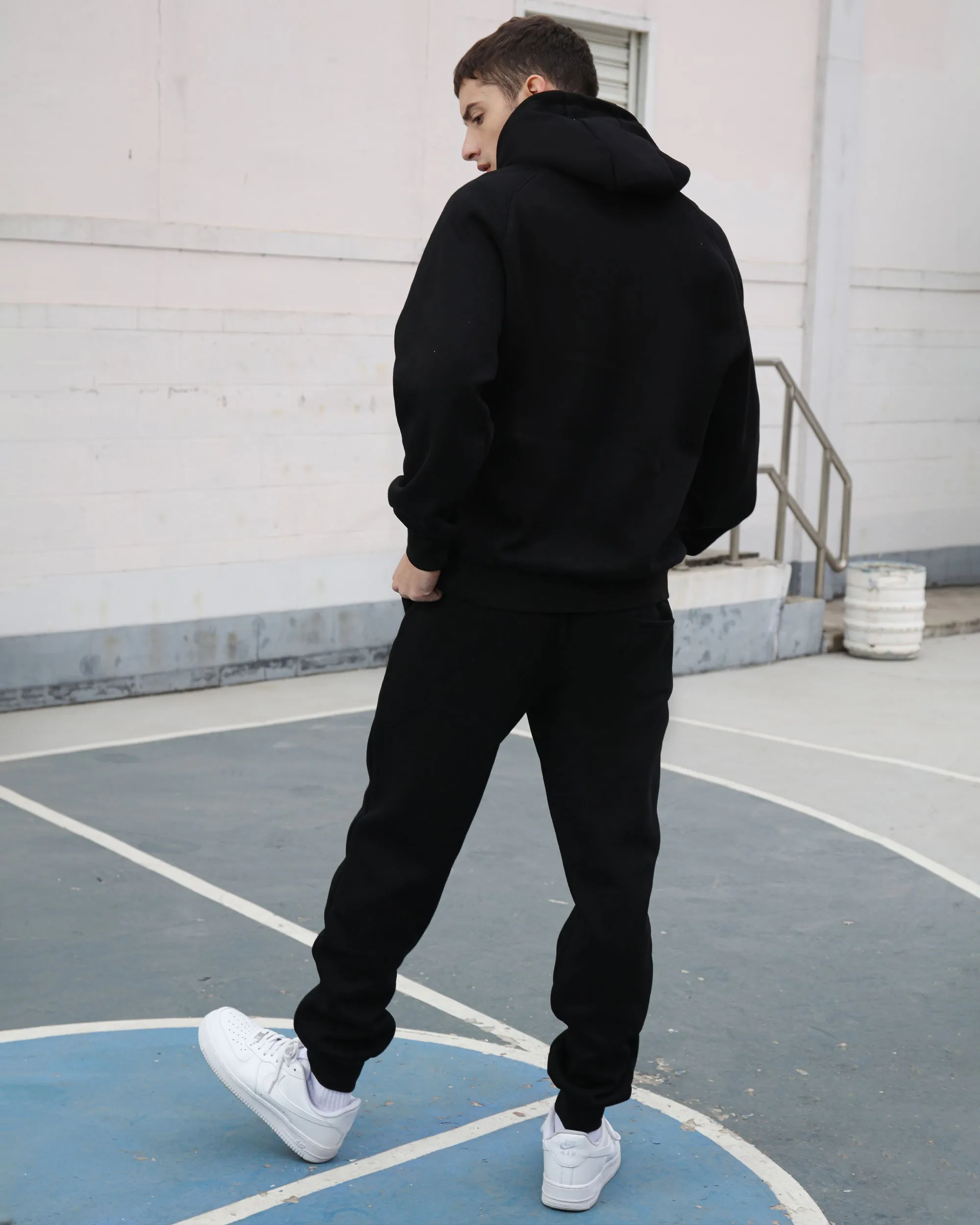 Effortless Style Hoodie & Jogger Set Black