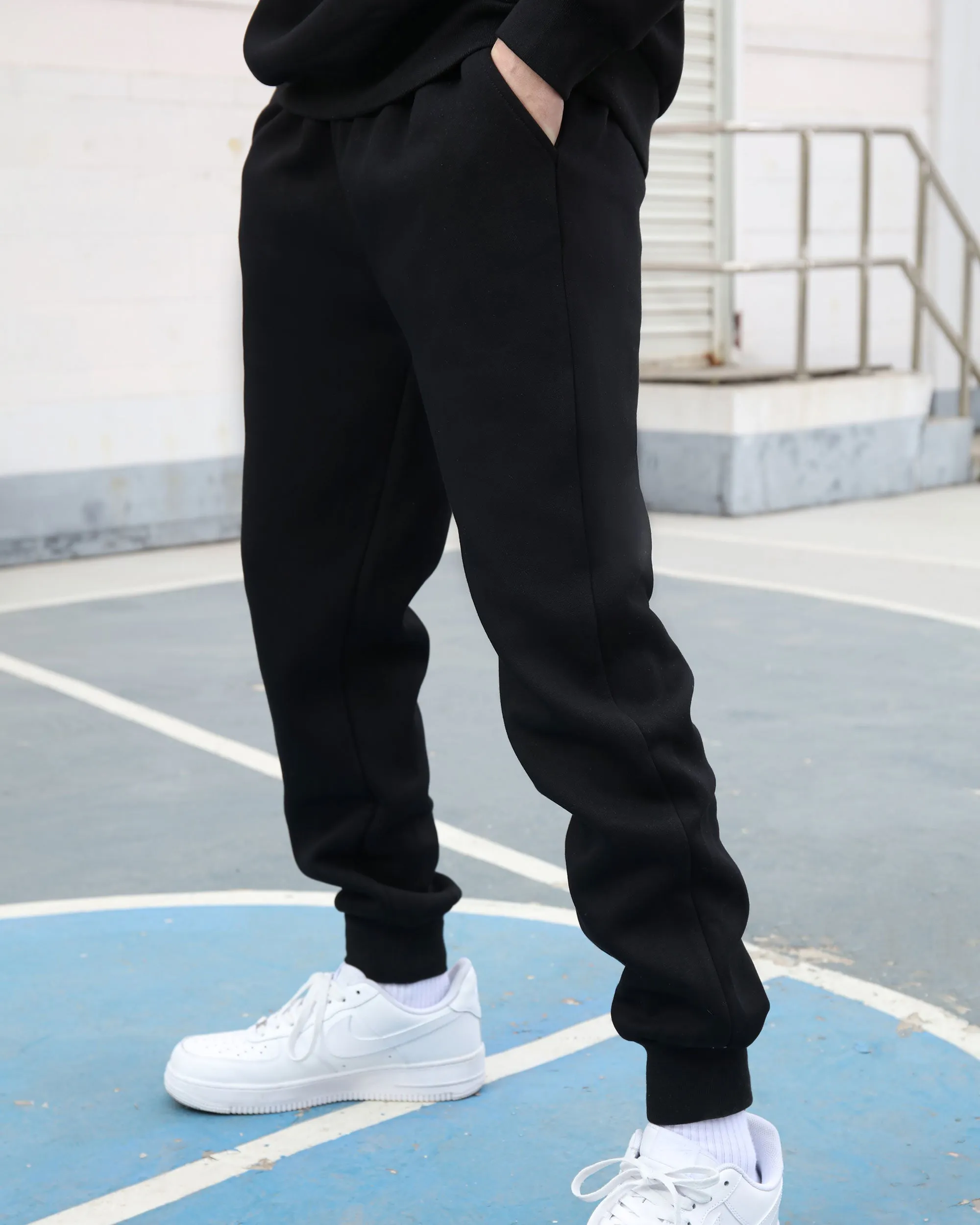 Effortless Style Hoodie & Jogger Set Black