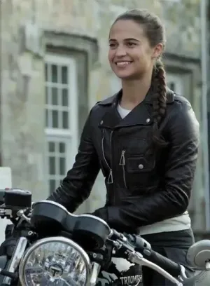 ELEGANT ALICIA VIKANDER TOMB RAIDER LEATHER JACKET BY TJS