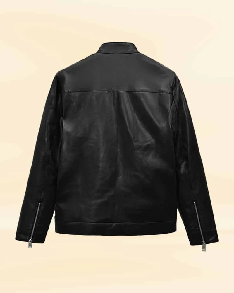 Elegant Black Leather Jacket Worn By Nikolaj Coster-Waldau | Nikolaj Coster-Waldau Elegant Black Leather Jacket
