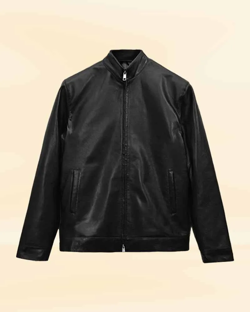 Elegant Black Leather Jacket Worn By Nikolaj Coster-Waldau | Nikolaj Coster-Waldau Elegant Black Leather Jacket