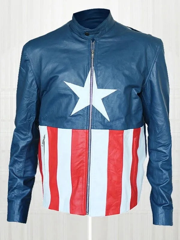 Elegant Captain America Jon Bon Jovi Concert Leather Jacket
