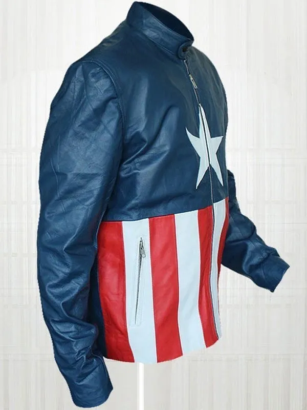Elegant Captain America Jon Bon Jovi Concert Leather Jacket