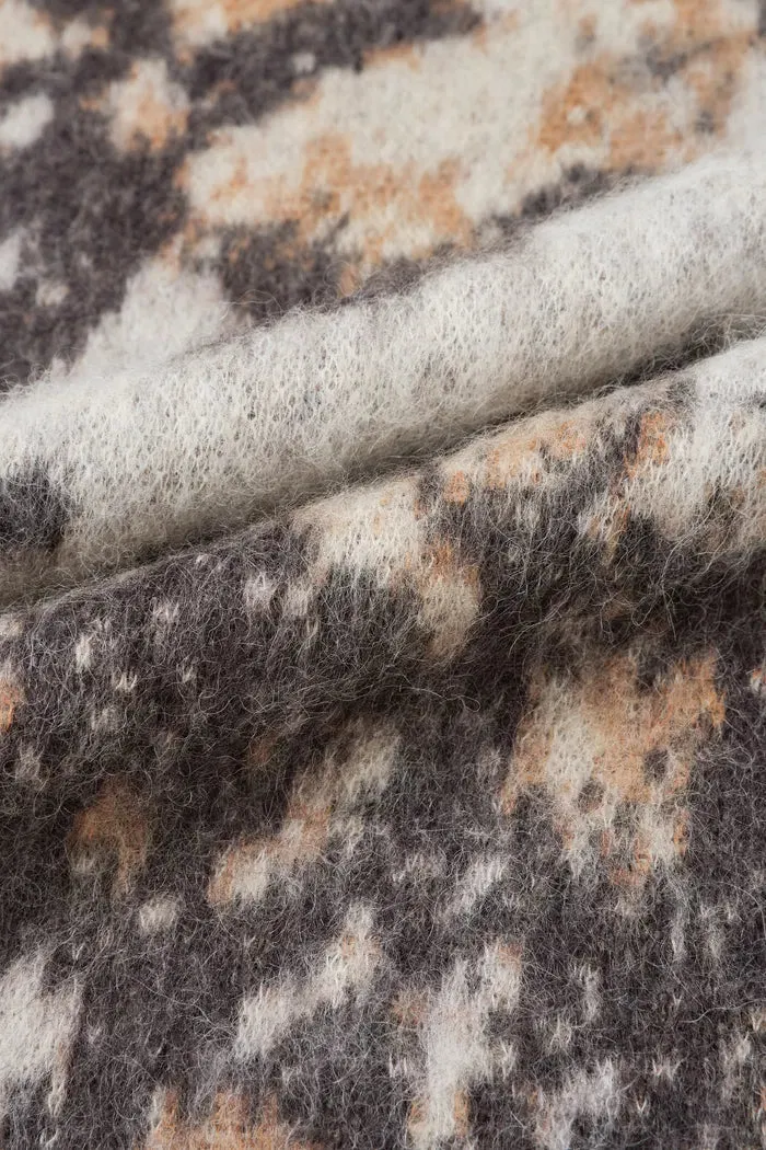 Elsie Leopard Print Sweater in Baby Alpaca Blend Knit