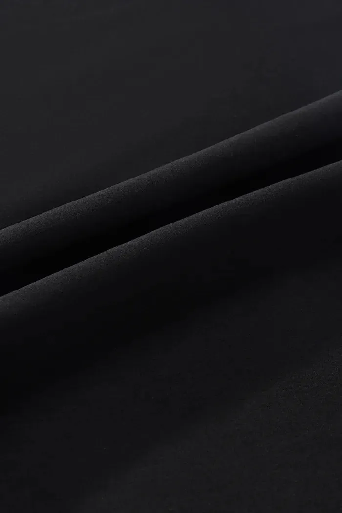 Emma Black Strap Dress in Premium Silky Satin