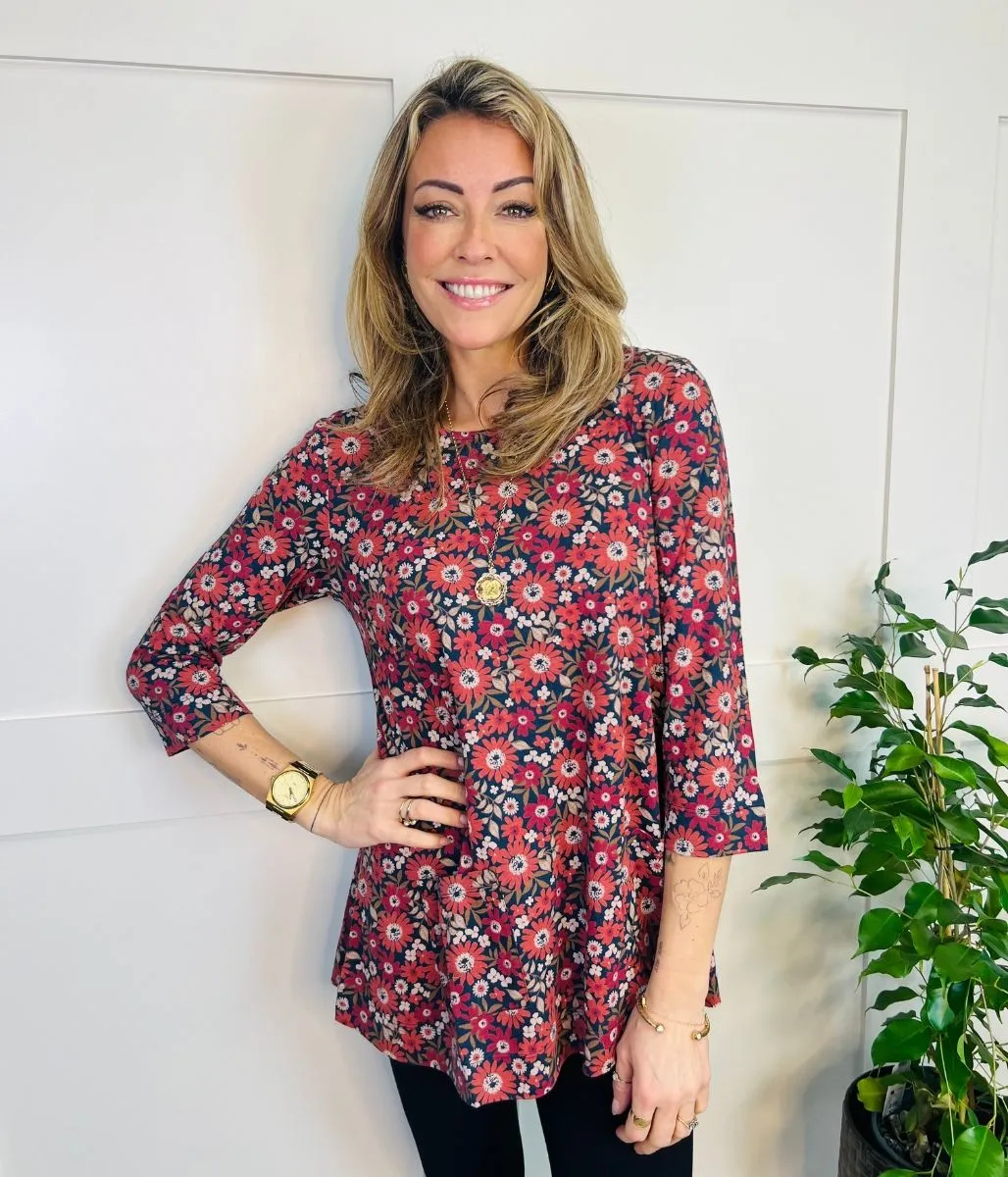 Ex Seasalt Flower Print Drawing Book Top