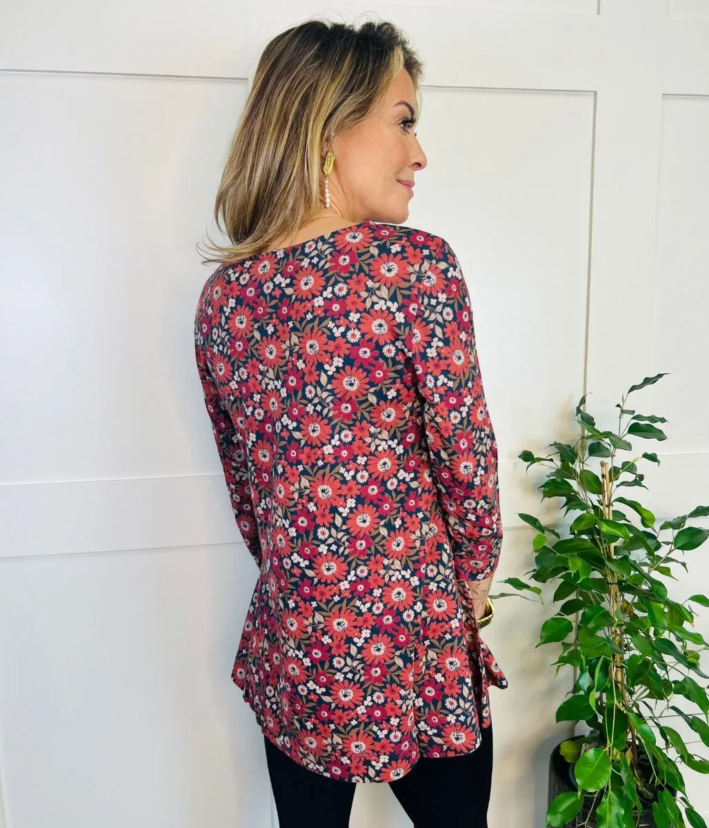 Ex Seasalt Flower Print Drawing Book Top